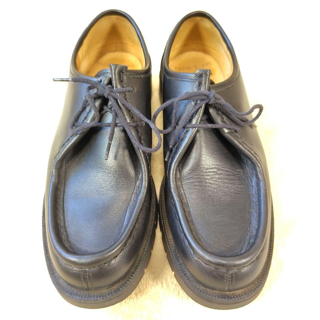 極美品 クレマン パドロール チロリアンシューズ モカシン ブラック 40 革靴