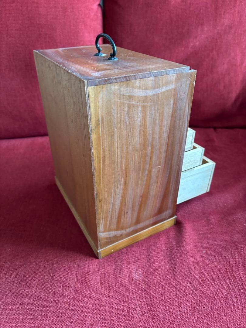 【カンナ】盆石道具 砂箪笥 レトロ 小物入れ