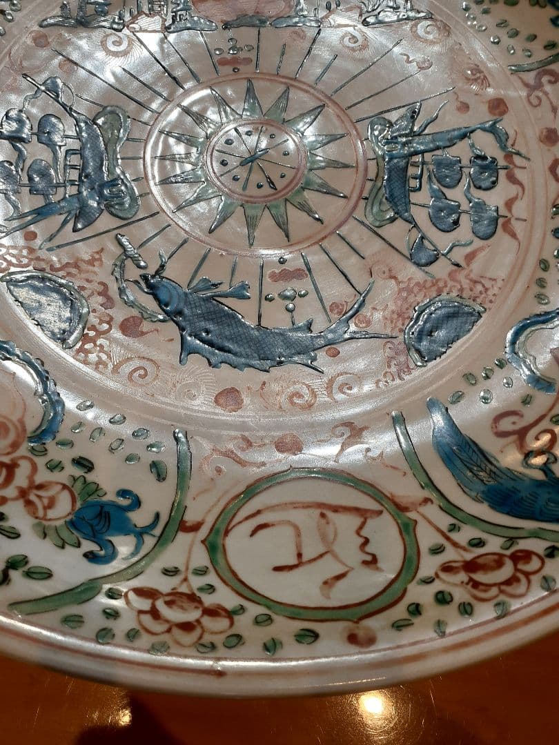 中国明末清初呉須赤絵大皿