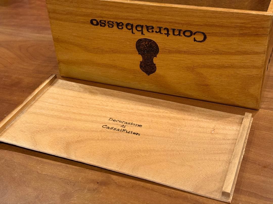 【希少・美品】コントラバス 木製ティシューケース イタリア製