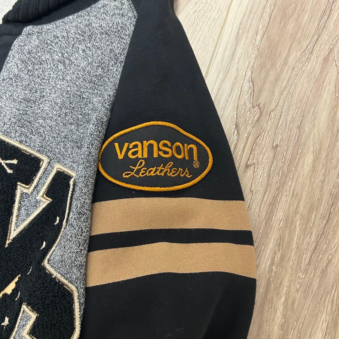 【美品】VANSON バンソン　ジップ　ジャケット　スウェット　ワッペン刺繍