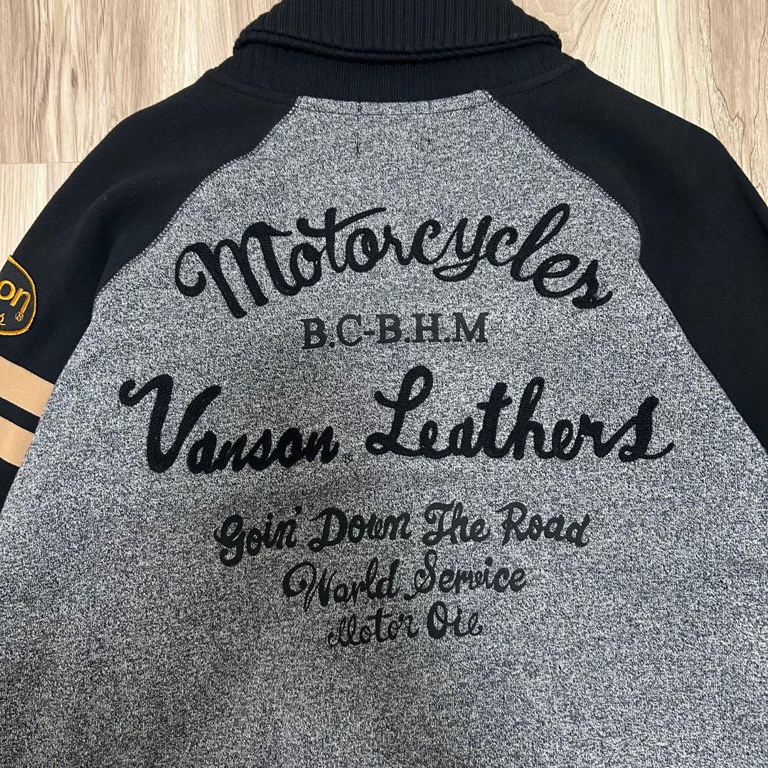 【美品】VANSON バンソン　ジップ　ジャケット　スウェット　ワッペン刺繍