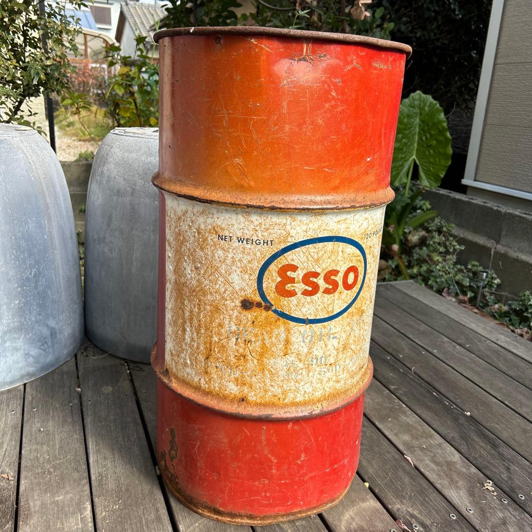 アメリカ雑貨　Esso オイルドラム 120ポンド　小さいドラム缶