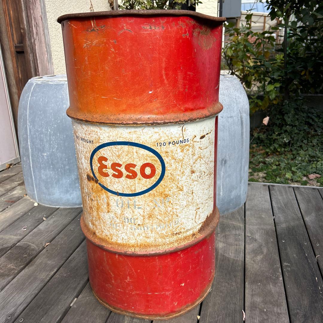 アメリカ雑貨　Esso オイルドラム 120ポンド　小さいドラム缶