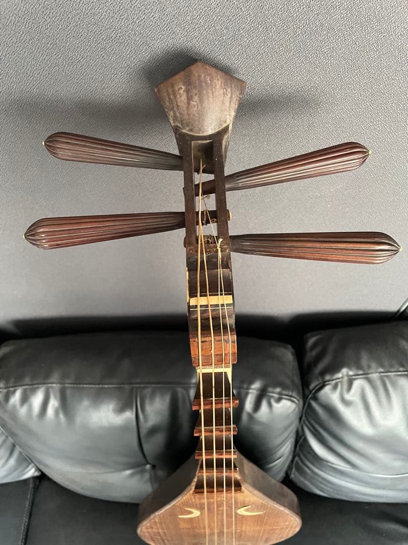 ②レア 筑前琵琶 四弦五柱 マンモス装飾 和楽器 弦楽器