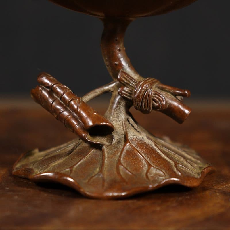 銅製 蘇工蓮華薫香炉 銅香炉 檀香炉 茶台香道具 装飾品 工芸品 置物
