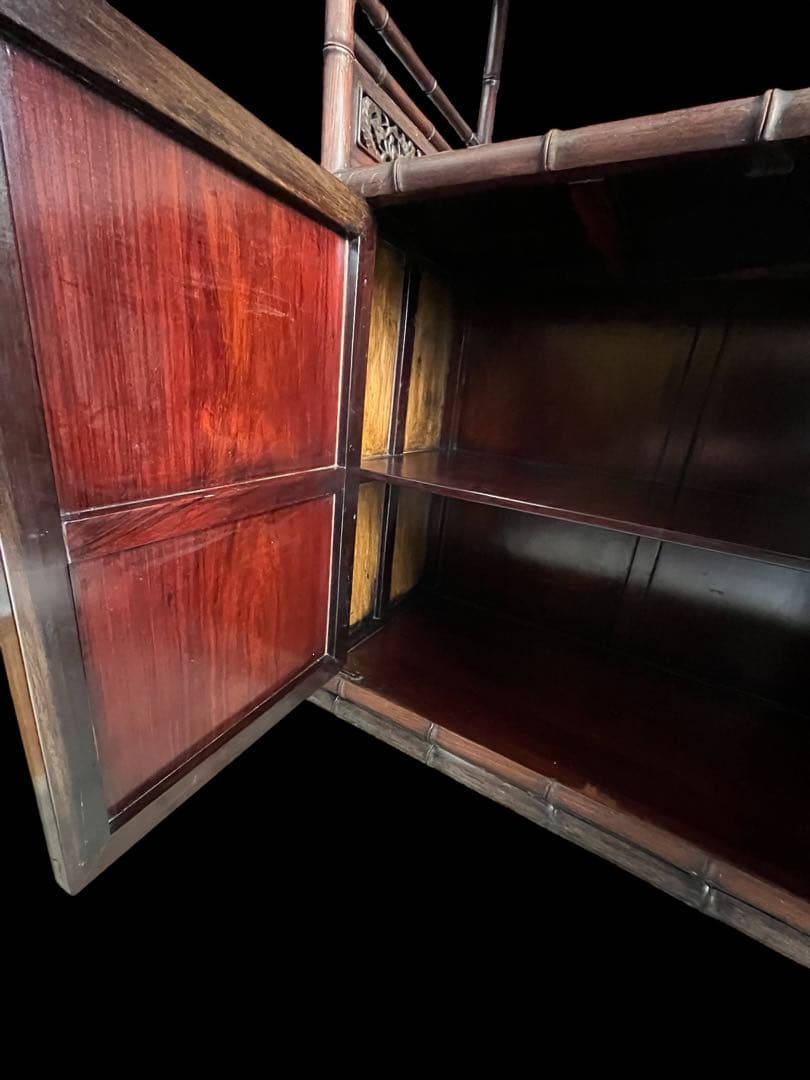 最高級 大阪唐木指物 紫檀 茶棚 茶箪笥 飾り棚 サイドボード キャビネット