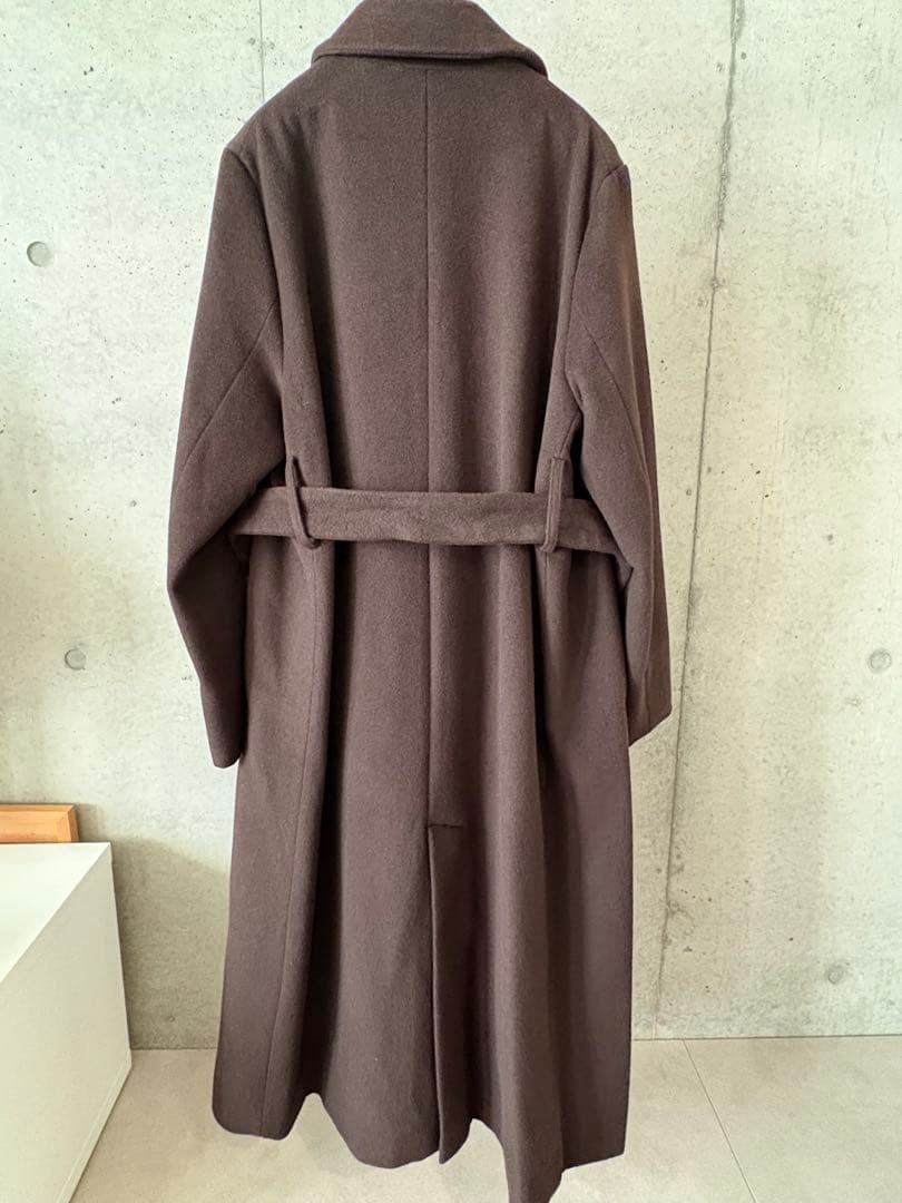 Crewre アジャスタブルウールロングコート ダークブラウン　サイズ1