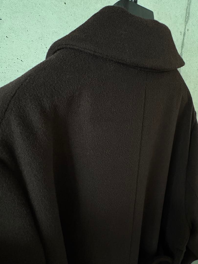 Crewre アジャスタブルウールロングコート ダークブラウン　サイズ1