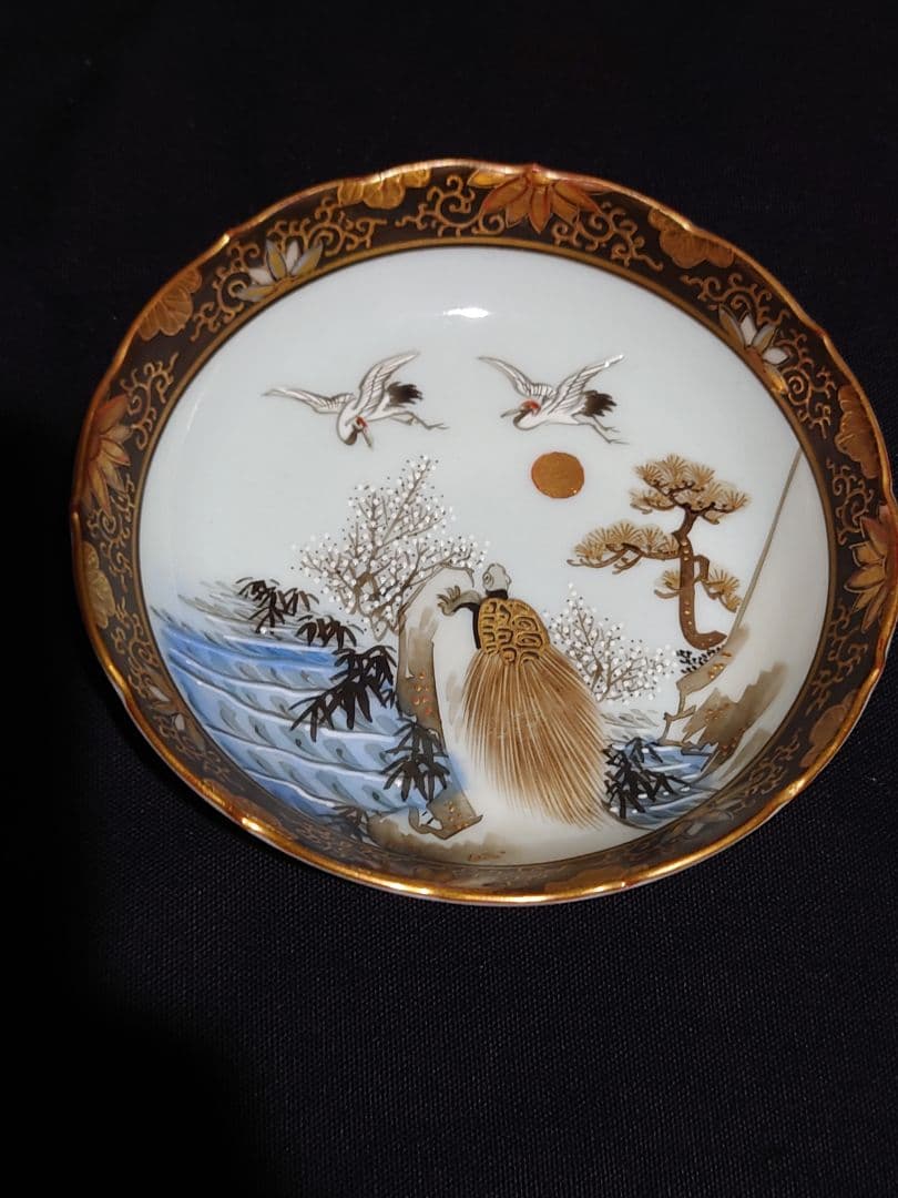 【九谷焼　島崎玉香　朝日製】 小皿