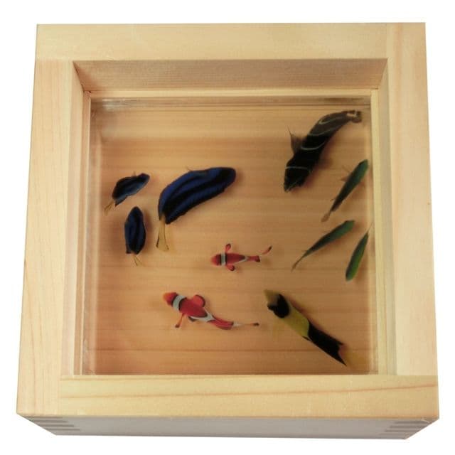 タイムセール 金魚 アート ニモ プレゼント 還暦 結婚 ギフト 青 ブルー 桧