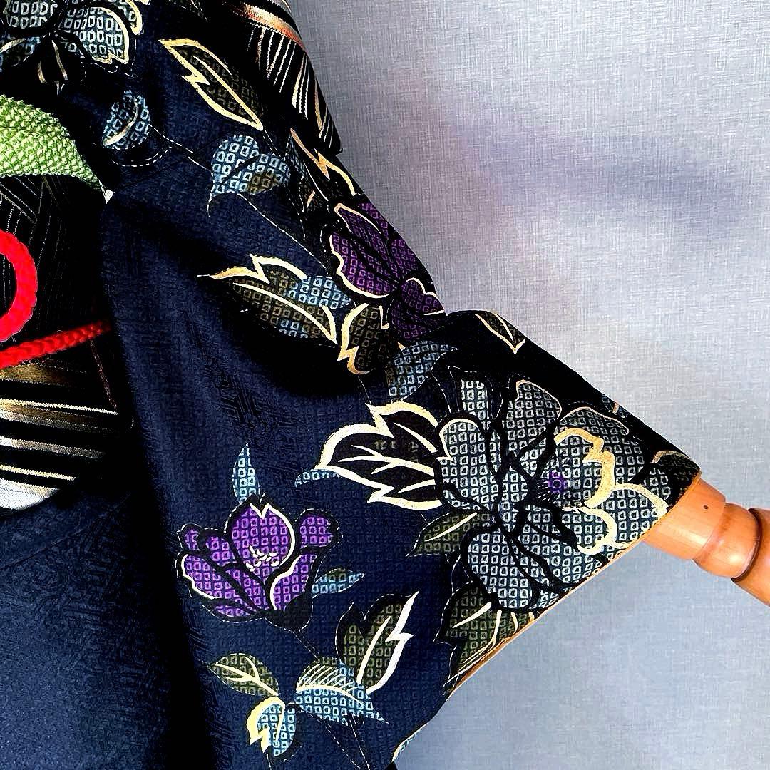 振袖フルセット　高身長　紋意匠に絞り　手描き友禅　成人式振袖　振袖