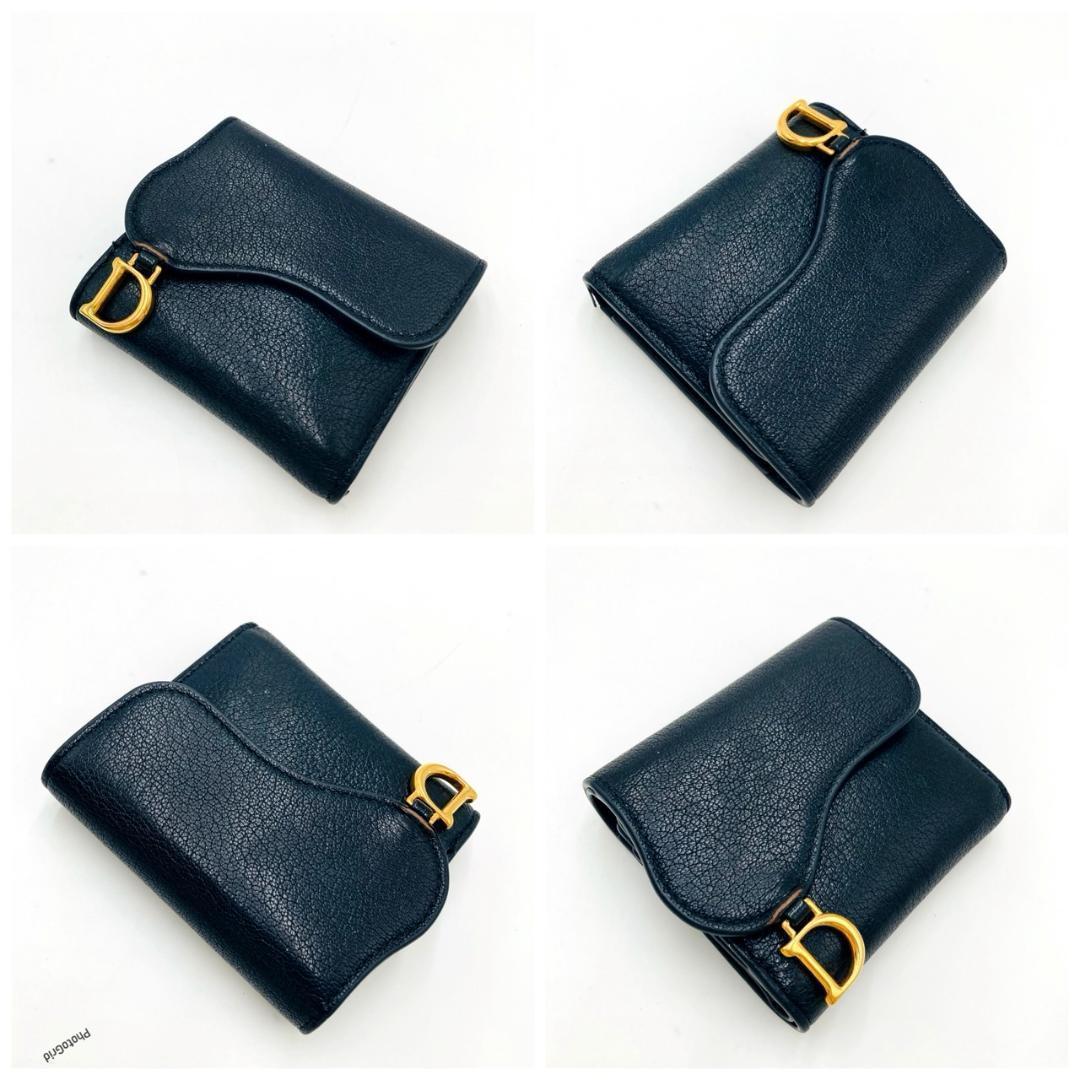 Dior ディオール　ロータスウォレット　折財布　サドル　ブラック　⑥