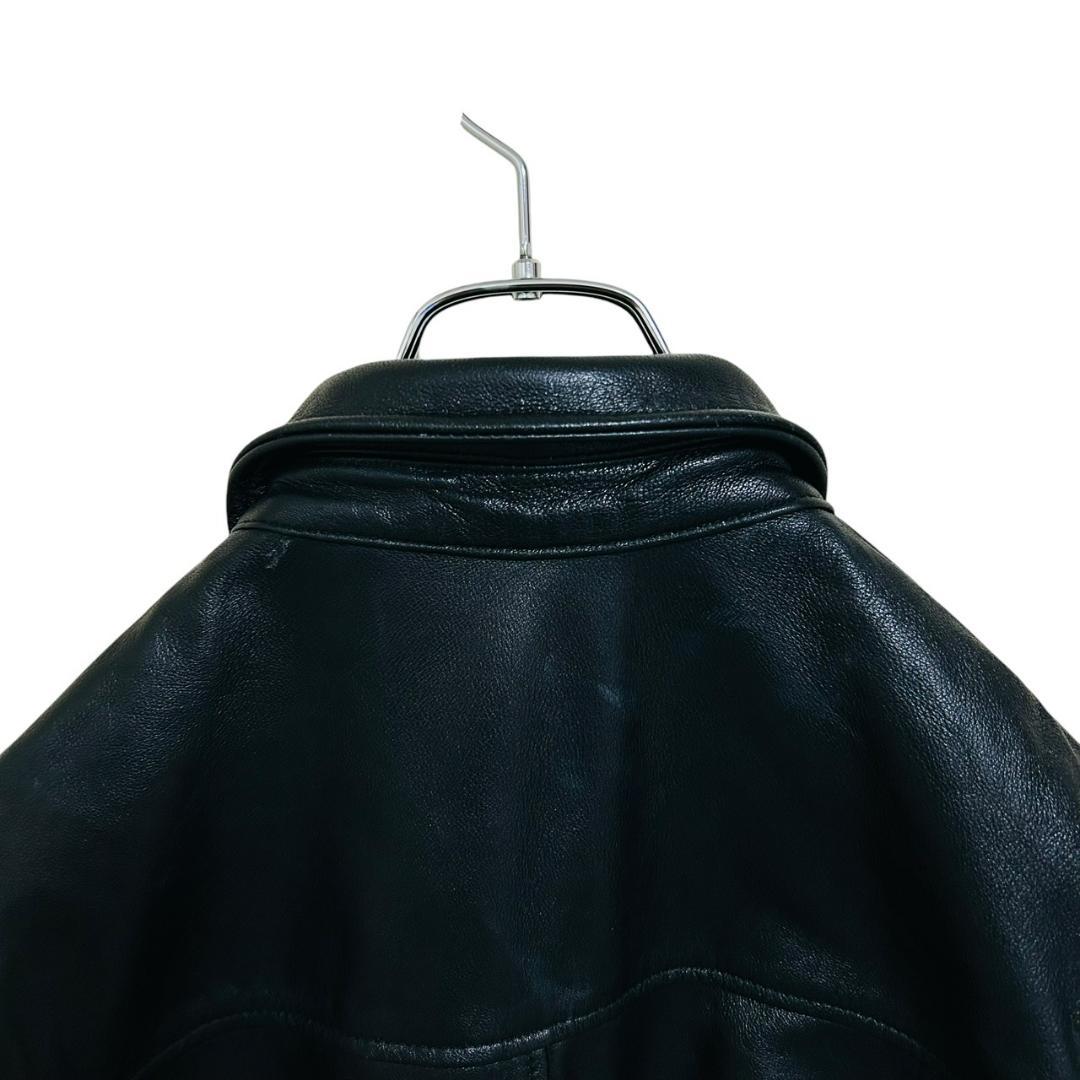美品 ナノユニバース 羊革 シングルライダースジャケット 黒 柔らかラムレザー