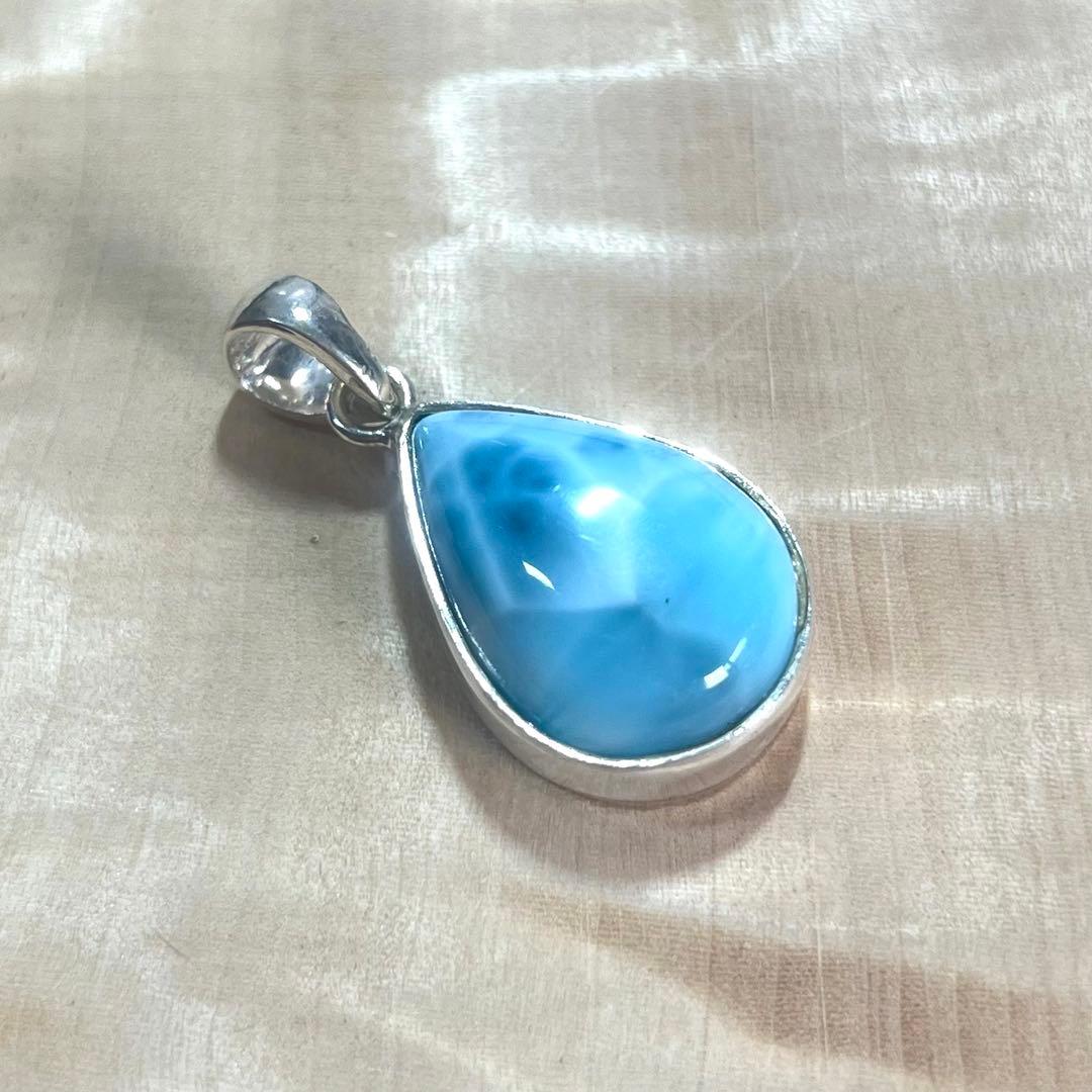 高品質　ラリマー　ペンダント　ネックレス　silver925 3-22