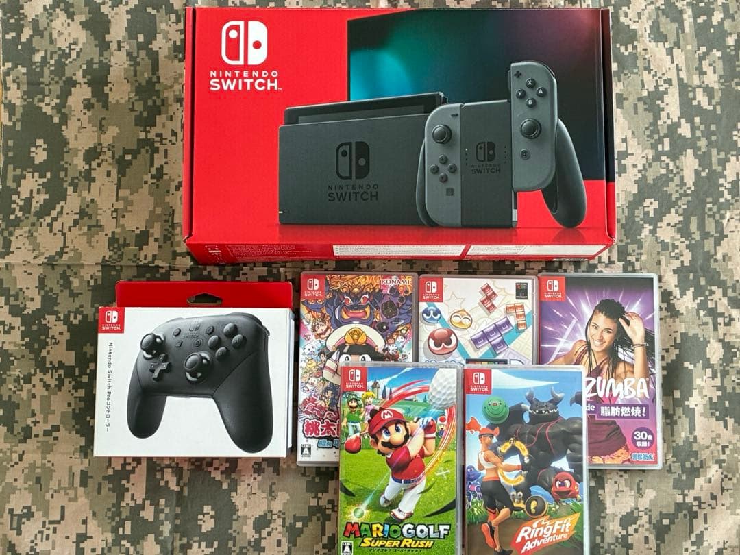 Nintendo Switch グレー本体 ジョイコン 各種ソフトアクセサリー付