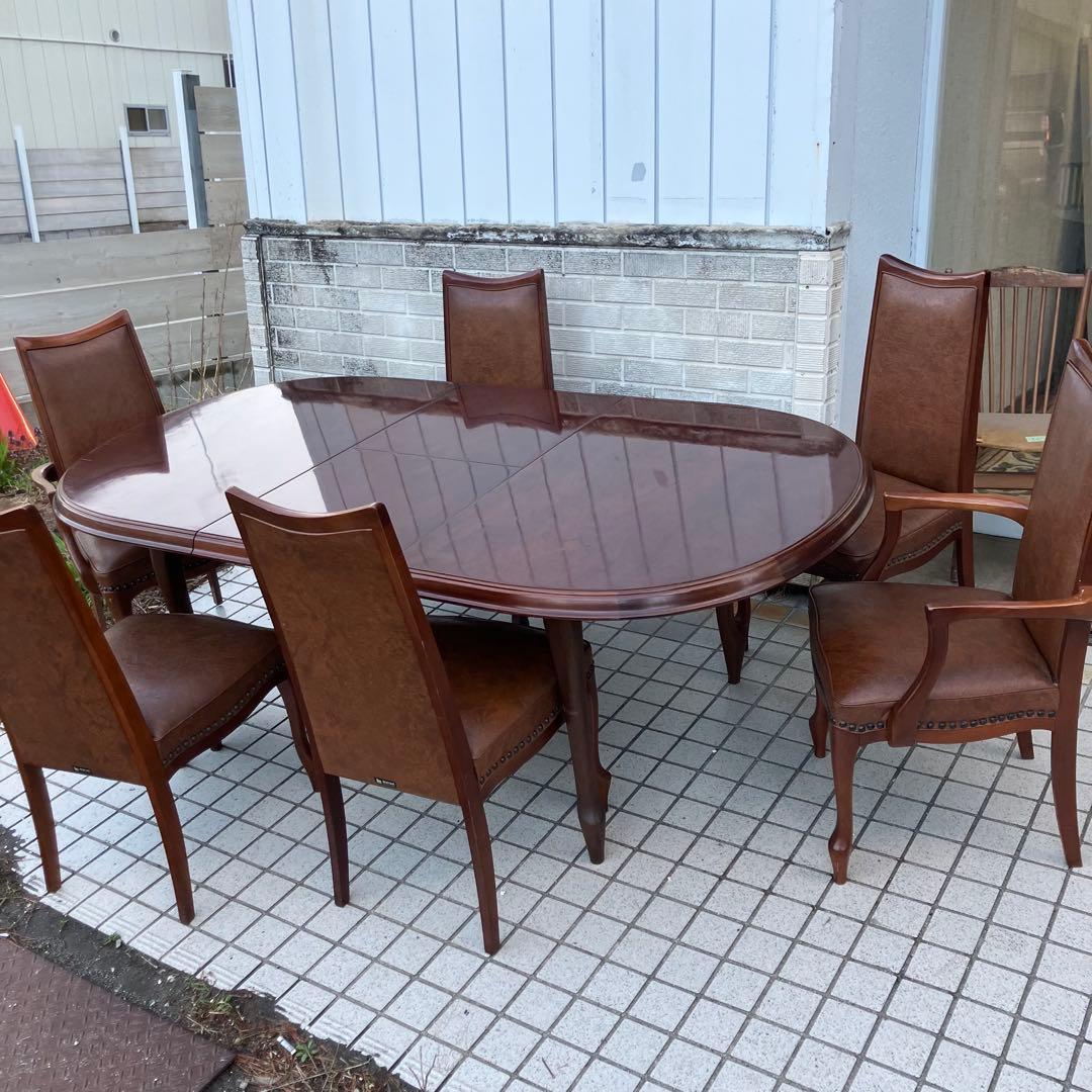 ⑧北欧レトロ マルニ木工 木製椅子 鋲打ちダイニングチェア ロビーチェア 古家具