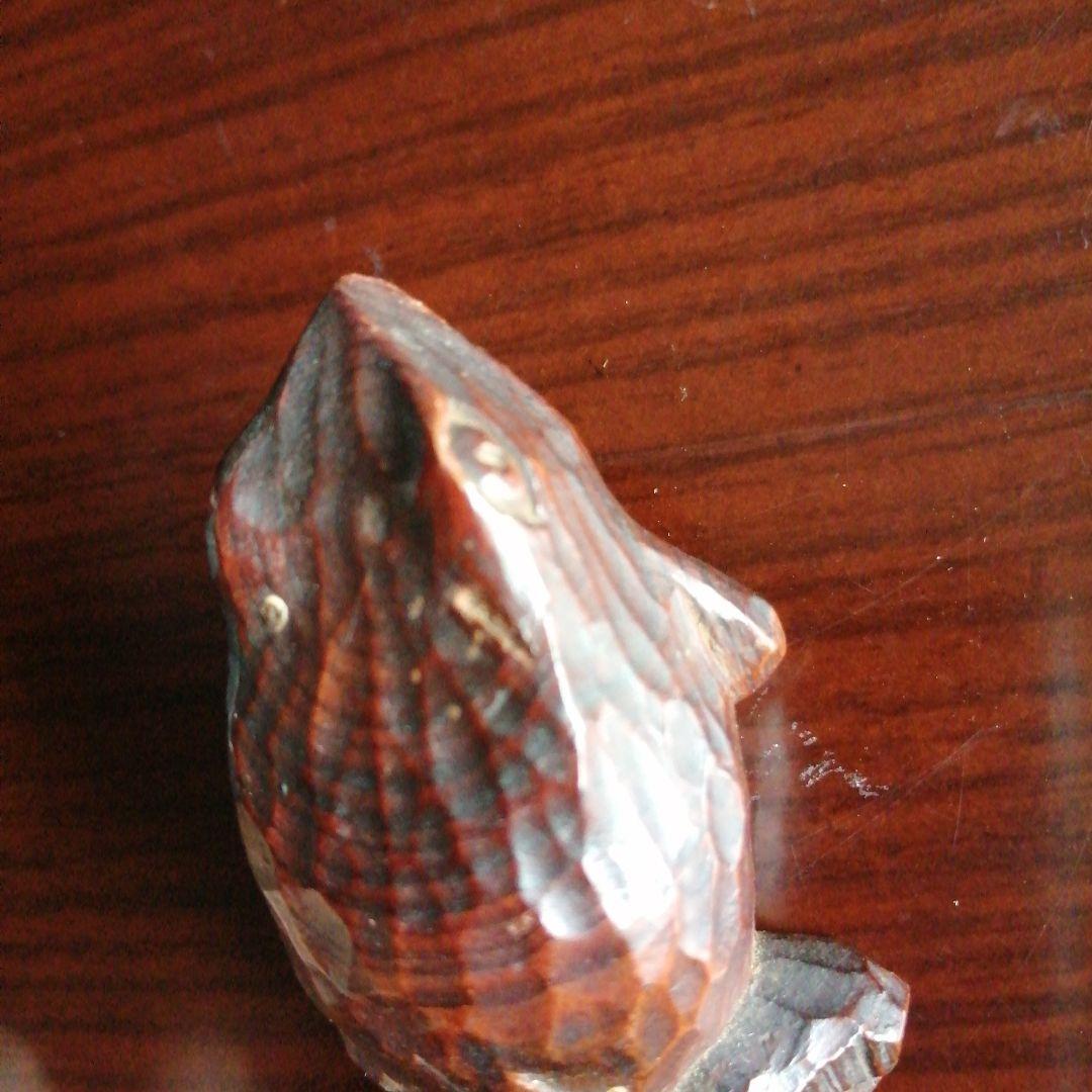 光玉　木彫蛙　2個