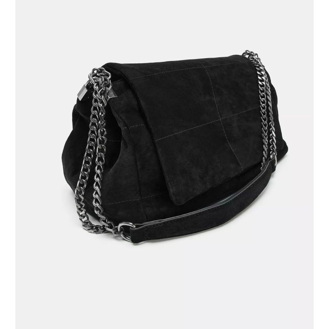 完売品 ZARA レザーショルダーバッグ 新品タグ付き ブラック