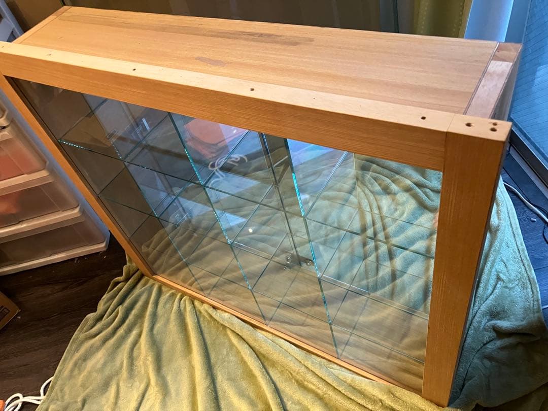 【引き取り限定】 ウッド×ガラス製ディスプレイ　ショーケース 店舗用