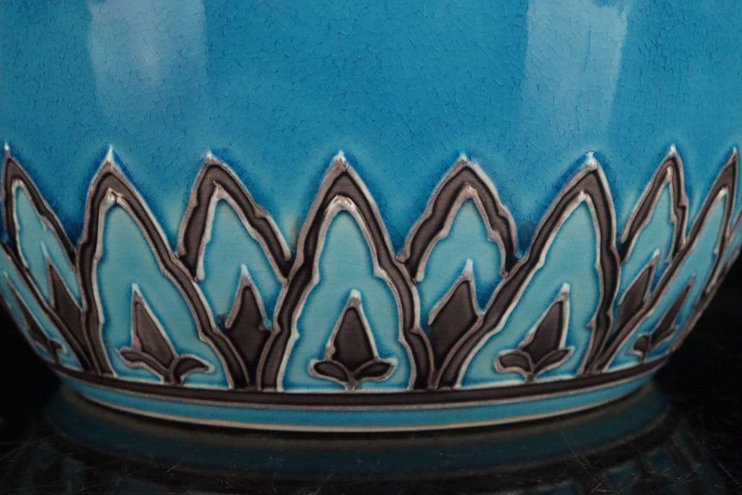 二代中村翠嵐 浅黄交趾牡丹唐草 皆具 共箱 共布 茶道具 保証品