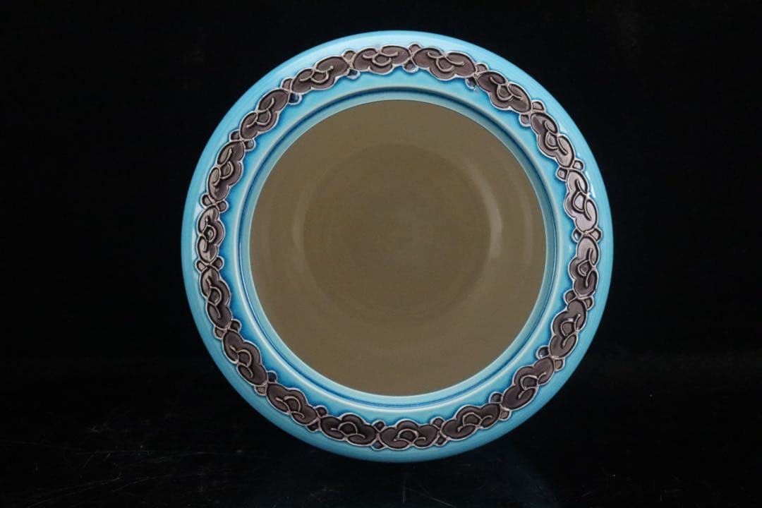 二代中村翠嵐 浅黄交趾牡丹唐草 皆具 共箱 共布 茶道具 保証品