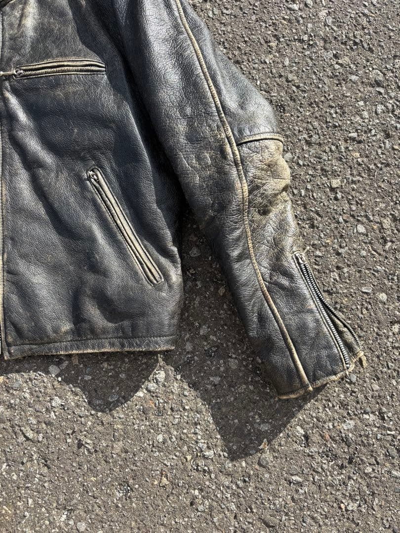 FOORSTEP ライダース　革ジャン　牛革　エイジング　ヴィンテージ　Lサイズ
