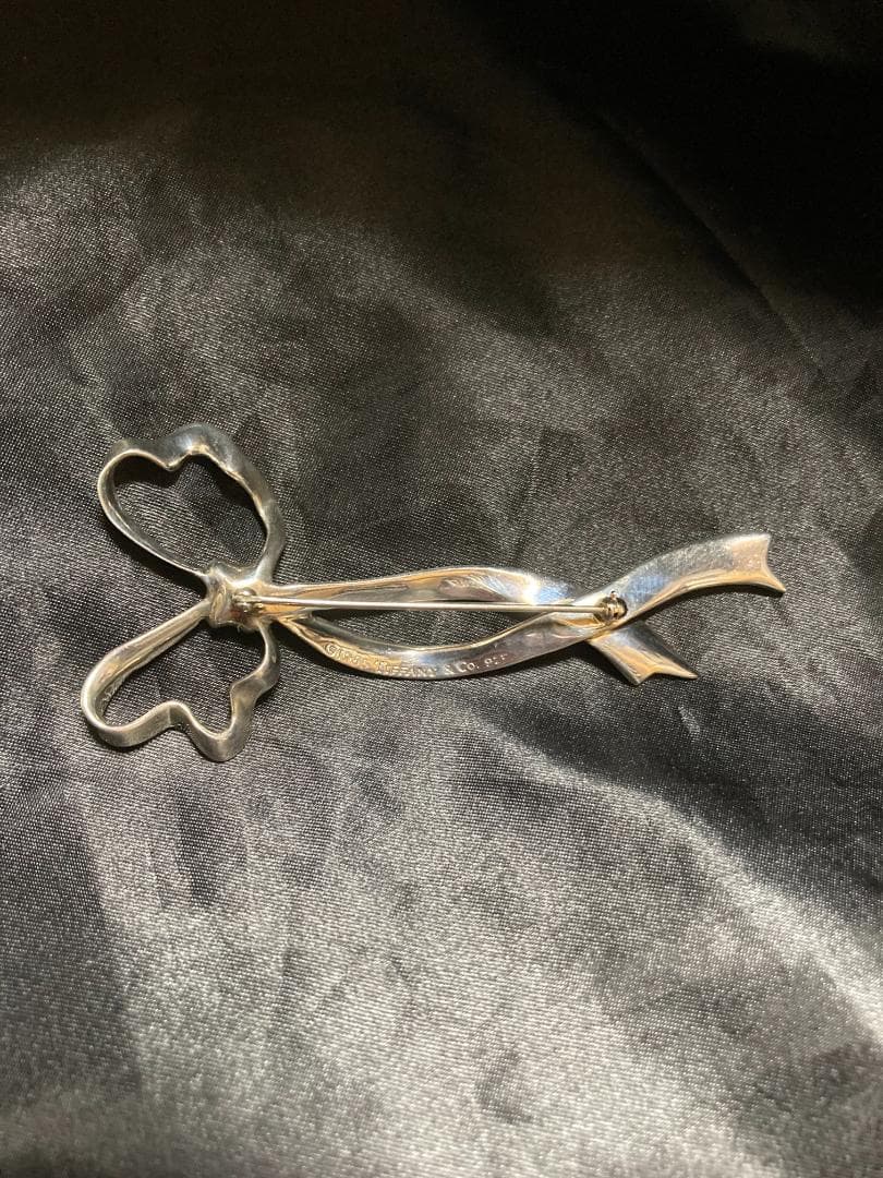 オールドティファニー リボンボウ ラージ ブローチ シルバー 925