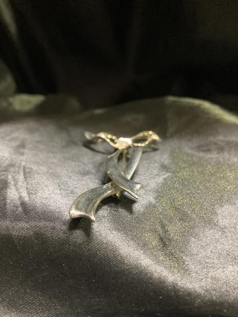 オールドティファニー リボンボウ ラージ ブローチ シルバー 925