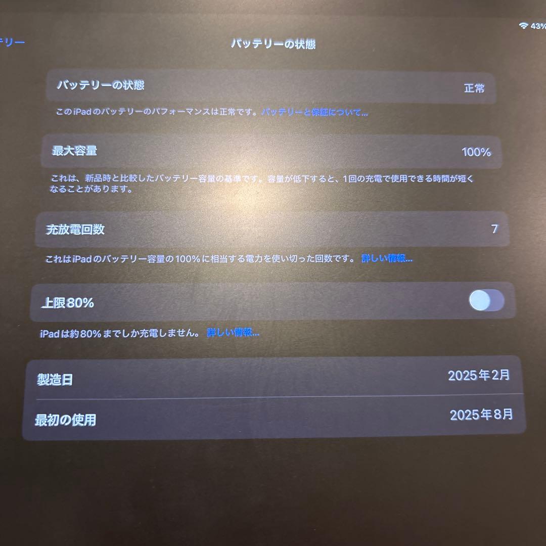 箱無し13インチiPad Pro Wi-Fiモデル 1TB（標準ガラス)