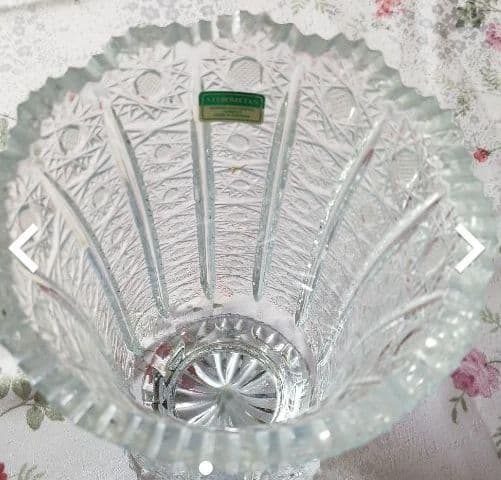 ブランドVITRONハンドカットのクリスタルフラワーガラスフラワーベース