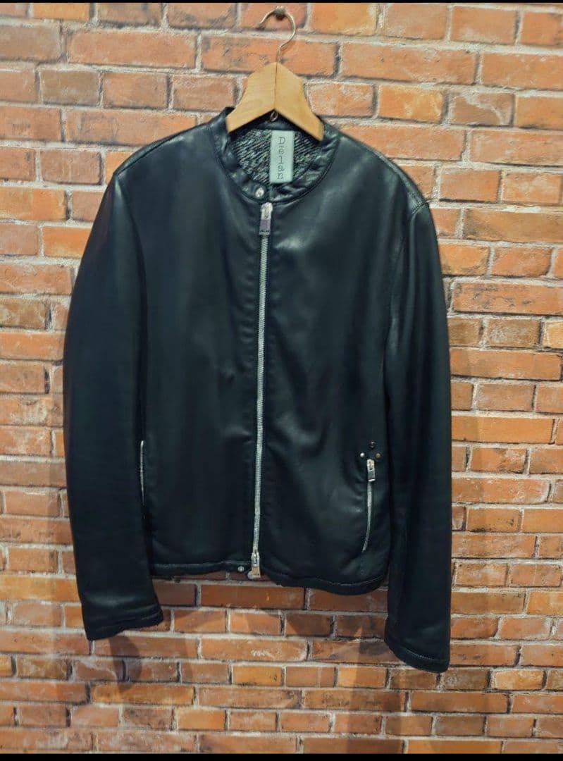 N*n様 秋冬 デラン Delan 国内正規品ウォッシュドラムレザーライダースジ