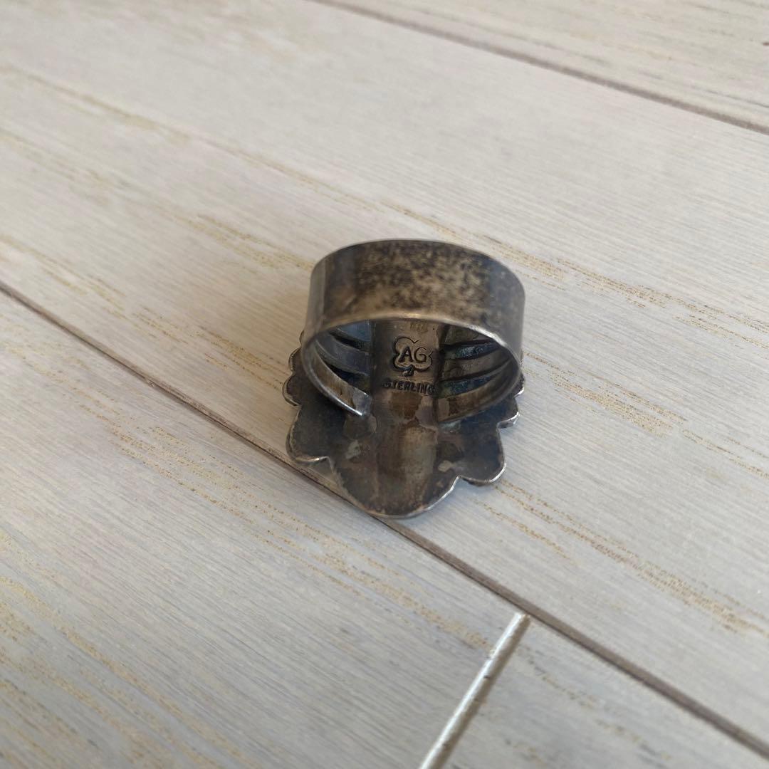 ヴィンテージ ターコイズ シルバーリング 16号　一点物