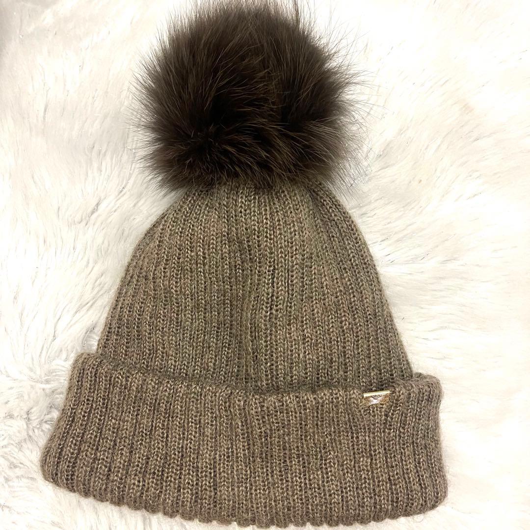 ca4la カシラ ニット帽　EX PLATINA FOX5 ファーニット