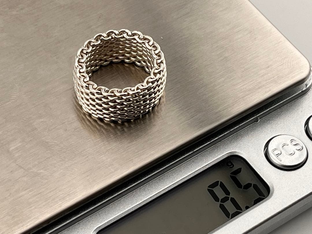 c921 オールド　ティファニー　サマセット　メッシュ　リング　925 約9号