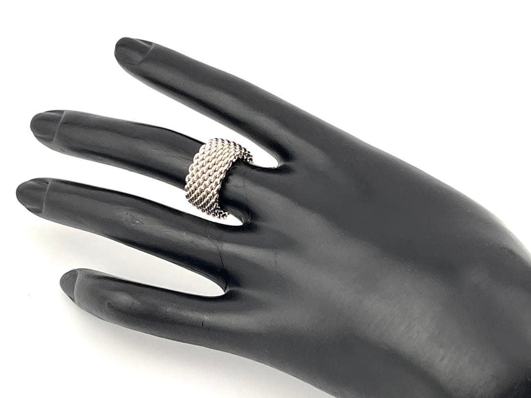 c921 オールド　ティファニー　サマセット　メッシュ　リング　925 約9号