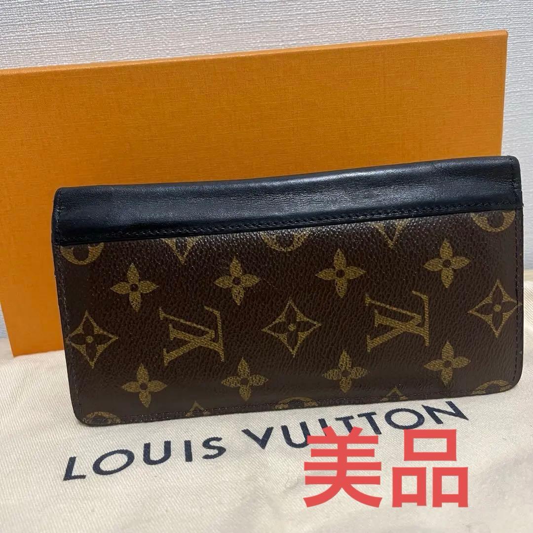 【財布】ルイヴィトン モノグラムマカサー ポルトフォイユ タノン 2つ折長財布