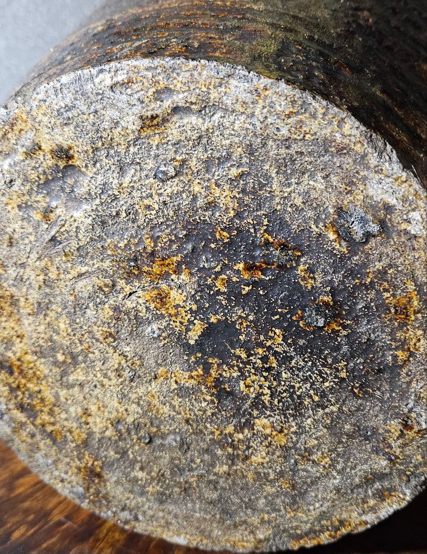 名壺❗】17世紀頃　東南アジア 古琉球系　窯変　双耳　大壺　酒会壺 【見事な窯変