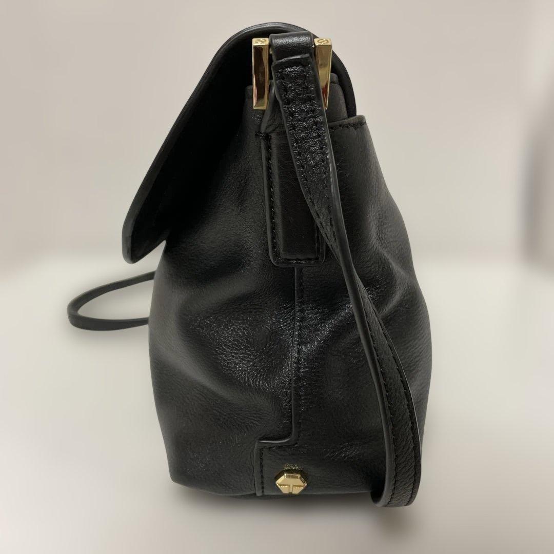 トリーバーチ テアメッセンジャーバッグ ショルダー レザー ブラック 中古