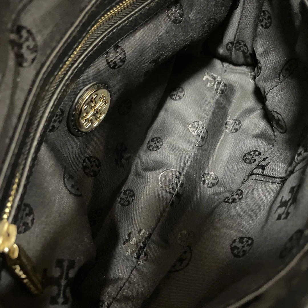 トリーバーチ テアメッセンジャーバッグ ショルダー レザー ブラック 中古