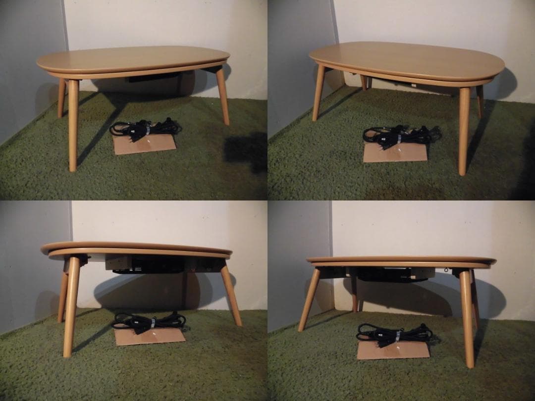 送料無料】オールシーズン折れ脚こたつ楕円テーブル★カルミナ★ライトナチュラル