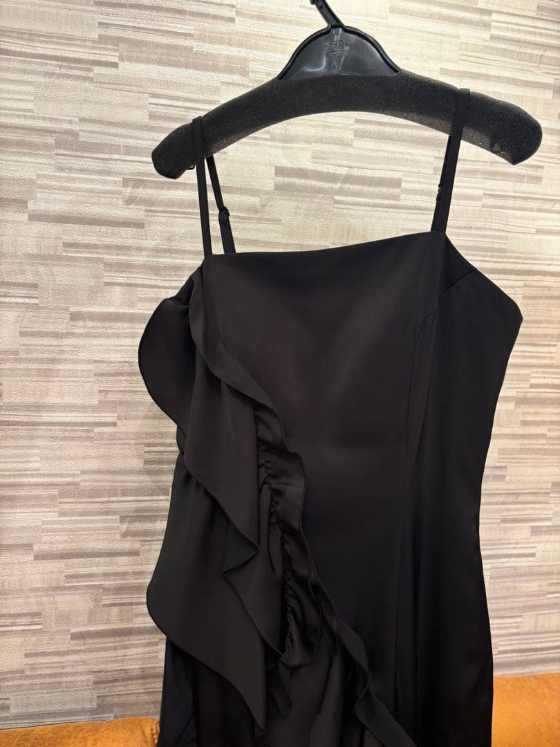 LAGUNAMOON シアートップス付 フリルキャミドレス M ブラック