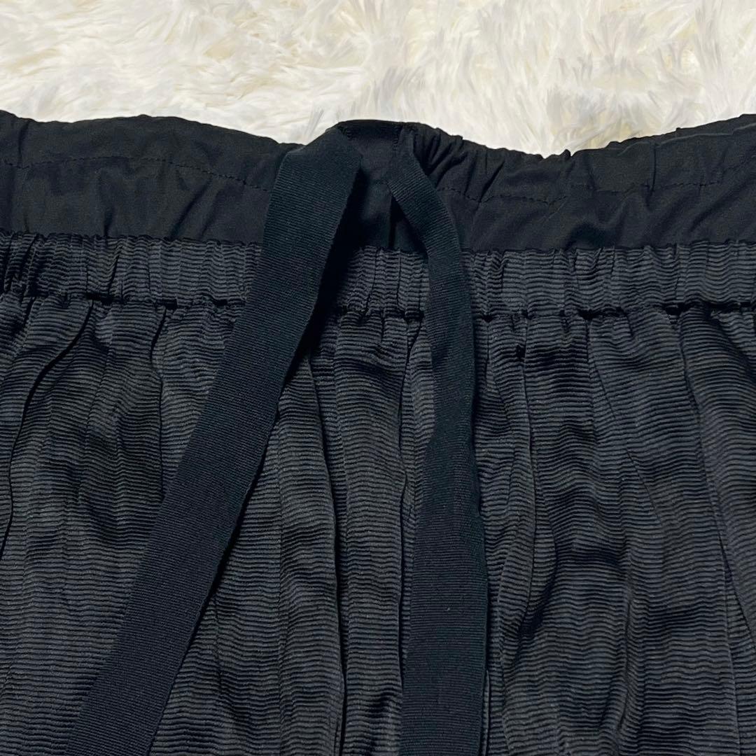 美麗品✨プラダ テスート ナイロン プリーツ スカート ブラック リボン シルク