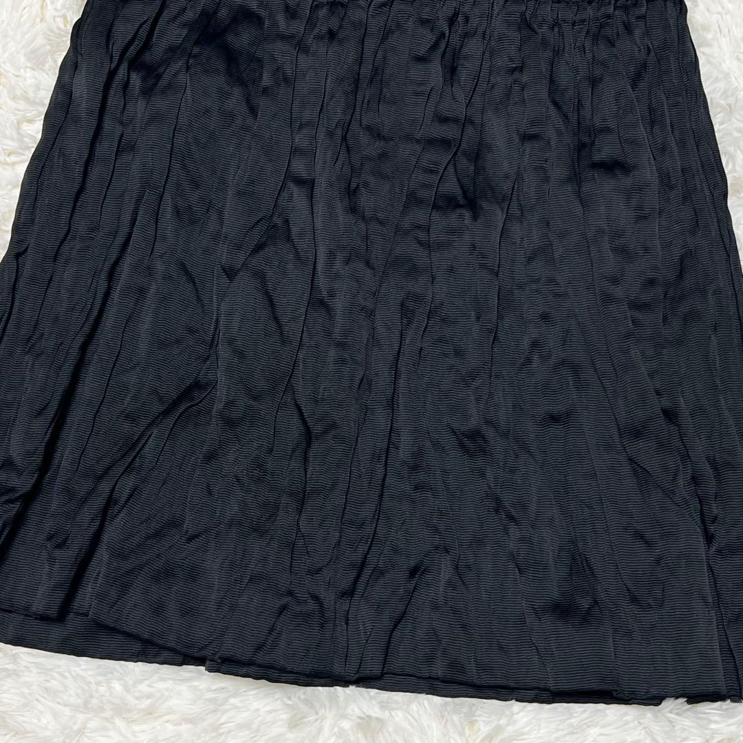 美麗品✨プラダ テスート ナイロン プリーツ スカート ブラック リボン シルク