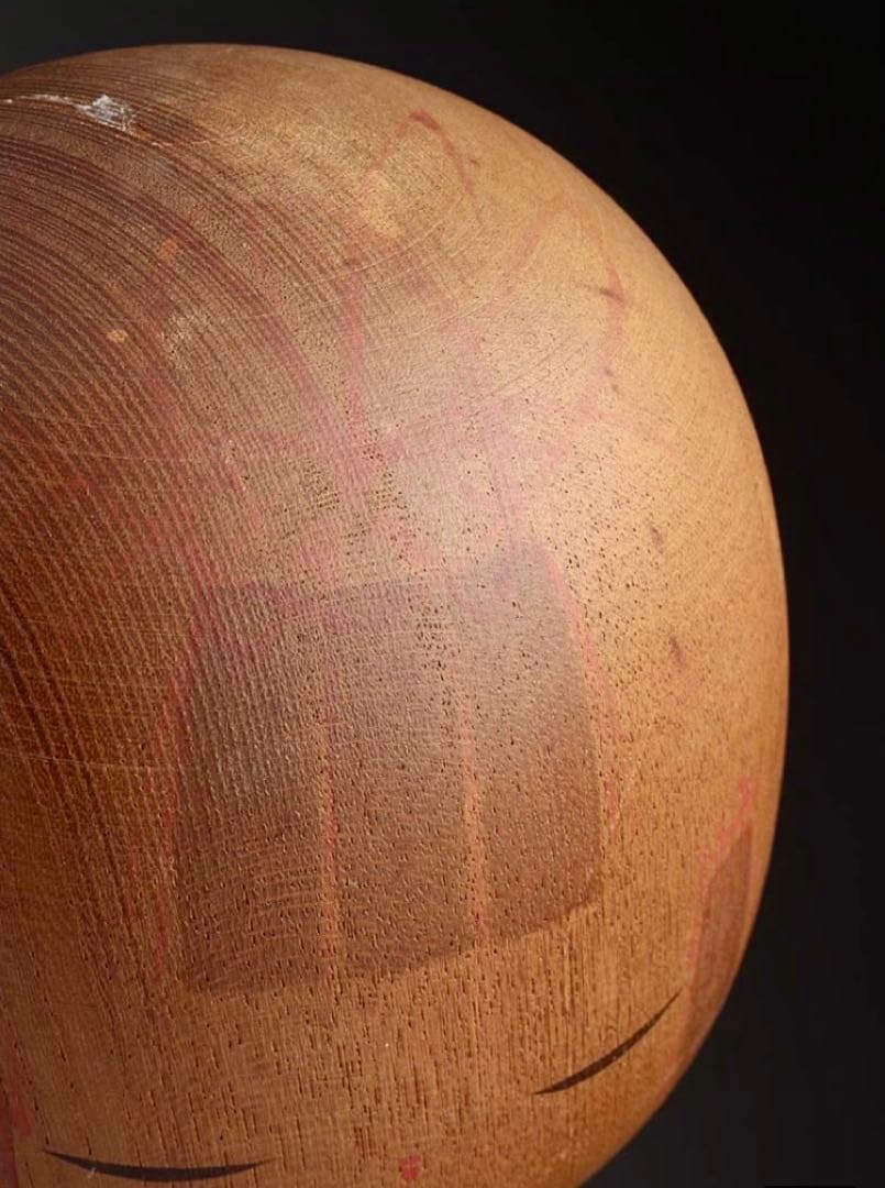 栗林一雪　枯葉　創作こけし　レア　アンティーク　サイン入り　箱付き