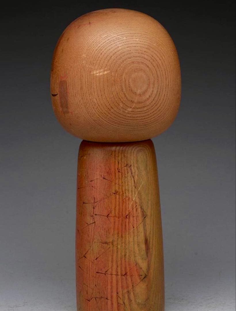 栗林一雪　枯葉　創作こけし　レア　アンティーク　サイン入り　箱付き