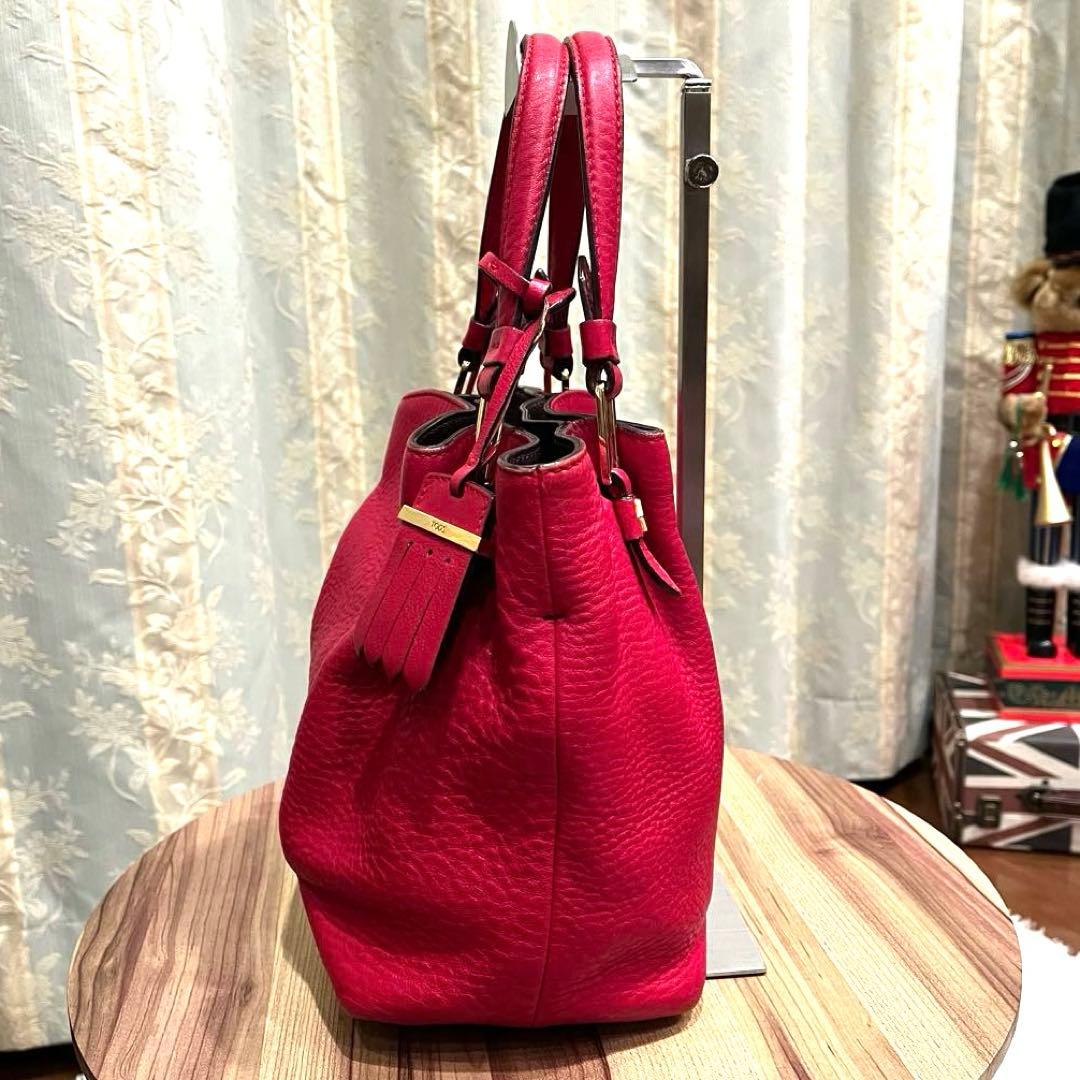 ✨希少✨2WAY✨TOD’S トッズ ショルダーバッグ ハンドバッグ レザー 赤