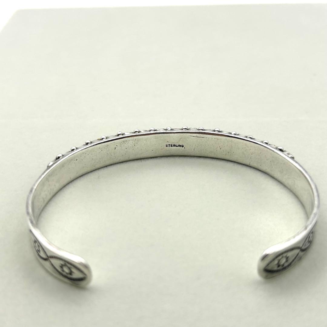 STERLING スターリング バングル 赤珊瑚？ インディアンジュエリー