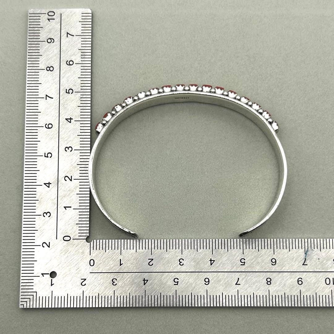 STERLING スターリング バングル 赤珊瑚？ インディアンジュエリー