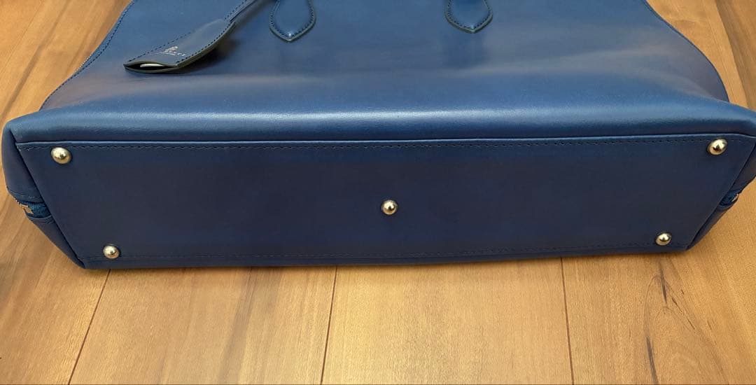 美品　DEUX MONCX ビジネスバッグ 2way レザー ブルー